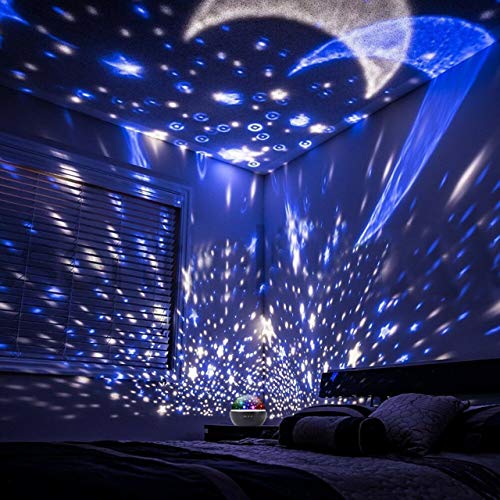 Product Cover Eterichor Starry Night Light Projector, 2 in 1 Star Moon & Ocean World, 360° Rotating Multiple Colors Ceiling Projector, Romantic Home Decoration Lamp, USB & Battery Powered, Gifts for Kids