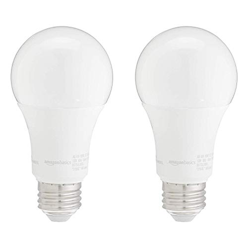 Product Cover AmazonBasics 100W Equivalent, Soft White, Dimmable, 10,000 Hour Lifetime, A19 LED Light Bulb | 2-Pack