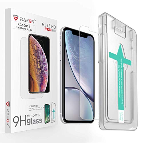 Product Cover RAEGR Glas HD EZ FIX 2.5D iPhone 11 Pro/iPhone Xs/iPhone X Tempered Glass Screen Protector Compatible with iPhone 11 Pro/iPhone Xs/iPhone X - Clear RG10014 (Pack of 1 with Easy Applicator)