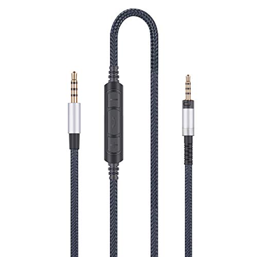 Product Cover Audio Replacement Cable with in-Line Mic Remote Volume control Compatible with Sennheiser HD4.40, HD 4.40 BT, HD4.50, HD 4.50 BTNC, HD4.30i, HD4.30G Headphone and Compatible with Samsung Galaxy Huawei
