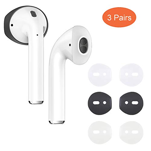 Product Cover {Fit in Case}Silicon airpods Tips Ear Skins and Covers Replacement Anti Slip Soft eartips Compatible with Apple AirPods 1 & 2 or EarPods Headphones/Earphones/Earbuds (3 Pairs Mixed)