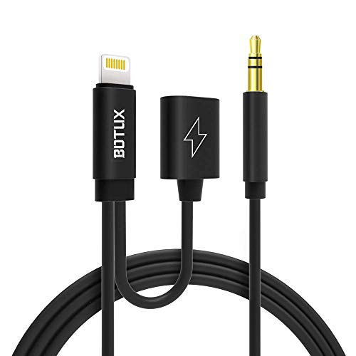 Product Cover BOTUX 3.5mm Aux Cable Compatible with iPhone to Headphone with Charger,Aux Adapter Cord Compatible with iPhone to Car Stereo or Headphone Audio Jack,Compatible with iPhone X/8/7/6