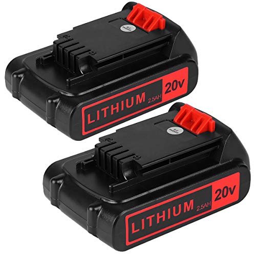 Product Cover ROALLY 2 Pack 20v 2500mAh Lithium-Ion Replacement Battery for Black&Decker LBXR20 LB20, LBX20 Cordless Tool Battery