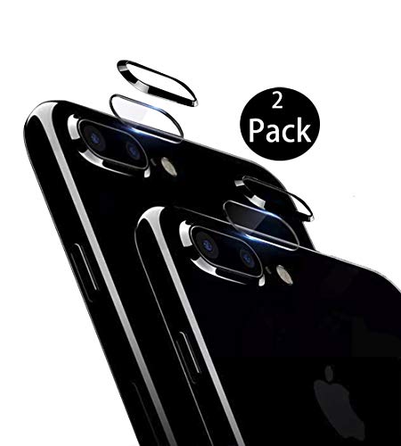 Product Cover [2 Pack] Tempered-Glass Camera Protector for iPhone 7Plus/8Plus 2.5D Ultra Thin HD Anti-Fingerprint Protective Clear Film for iPhone Lens with 2 Phone Camera Covers (iPhone 7p/8p)
