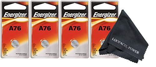 Product Cover Energizer A76 LR44 1.55V Button Cell Alkaline Batteries (Individually Packaged Each with Retail Hanging Tab) x 4
