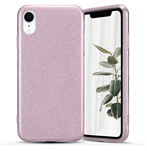 Product Cover honua. Glitter iPhone XR Case, Shiny Sparkly iPhone XR Phone Case, TPU + PC Protective Phone Case for iPhone XR - Pink Rose