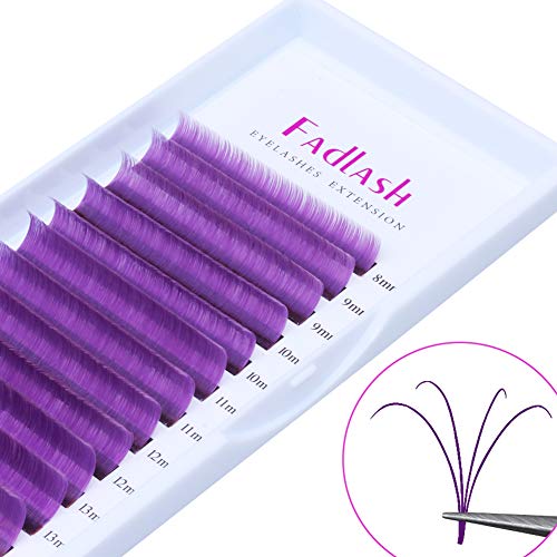 Product Cover Easy Fan Volume Lashes D Curl 0.07mm 2D~10D Mixed Tray 8~14mm Purple Rapid Blooming Eyelash Extensions Supplies by FADLASH (Purple 0.07-D-Mix))
