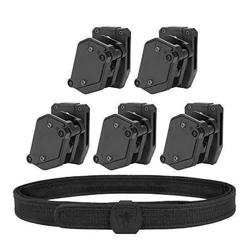 Product Cover KRYDEX IPSC USPSA IDPA 3-Gun Belt and Pouches,Inner & Outer Belt Competition High Speed 5X Multi-Angle Speed Pistol Magazine Pouch Mag Holster (M:(35
