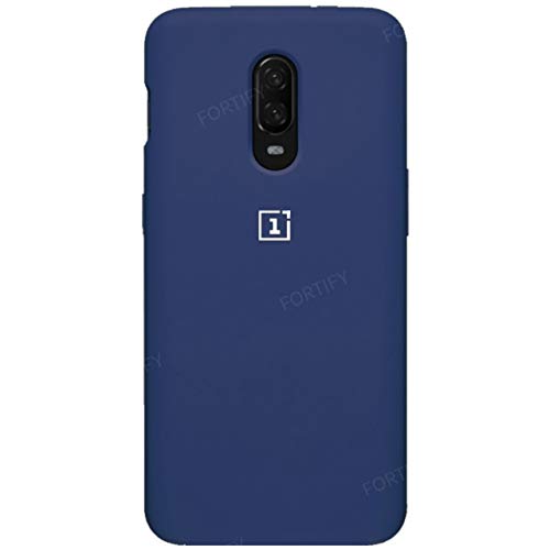 Product Cover RIGGEAR Fortify Liquid Silicone Protective Back Case/Cover with Inner Microfiber Cloth for OnePlus 7 (Navy Blue)