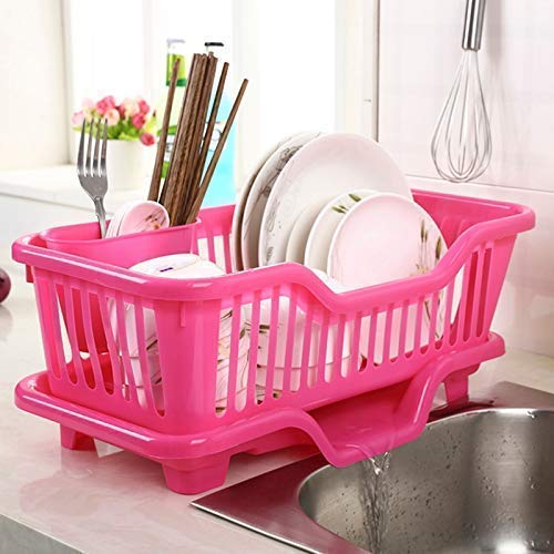 Product Cover SQUICKLE BS Plastic Kitchen Sink Dish Drainer - Drying Rack Washing Basket - Dish Drainer Rack with Tray