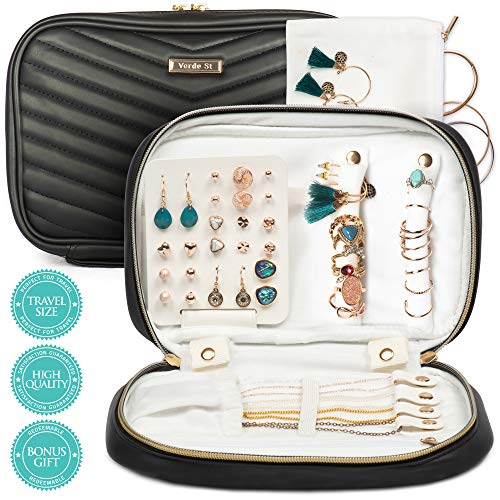 Product Cover Verde St Zelda Travel Jewelry Organizer - Accessorize Anywhere with Jewelry Travel Case & Jewelry Bag Inserts to Store Earrings, Necklaces, and More - Women's Jewelry Organizer, 9 x 5.5 x 2 in.