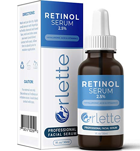 Product Cover Orlette Retinol Serum 2.5% - Professional Grade Skincare - Vitamin A and E, Hyaluronic Acid - Anti-Aging, Hydrating Skin and Face Moisturizer - Wrinkle, Acne Spot, Pigmentation, Blemish Remover - 30ml