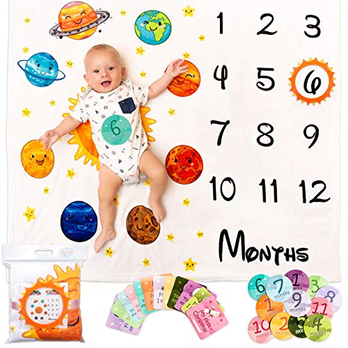 Product Cover BabyOrbit Baby Monthly Milestone Blanket - 43x47 inches | 12x Card + 12x Sticker