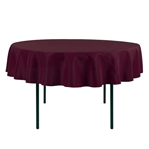 Product Cover Waysle 90-Inch Round Polyester Tablecloth for Home Wedding Restaurant, Burgundy