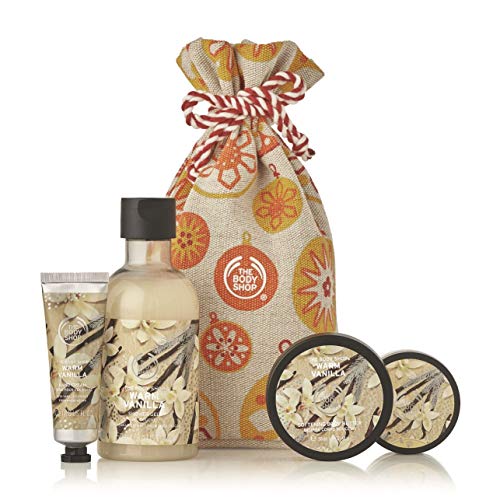 Product Cover The Body Shop Warm Vanilla Gift Sack, Exclusive Holiday Scent, Made With Community Trade Shea Butter, 4Piece