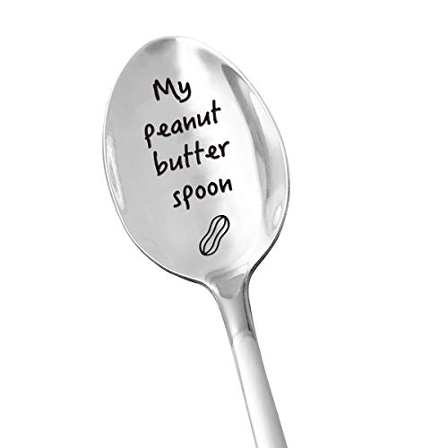 Product Cover Stainless Steel Engraved Spoon Gifts for Men Women Kids - My Peanut Butter Spoon - Peanut Butter lovers Gift for Mom/Dad/Boy/Girl/Friends/Student - Perfect Birthday/Thanksgiving Day/Christmas