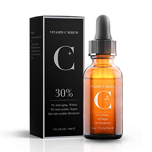 Product Cover 30% Vitamin C Serum with Hyaluronic Acid & VE for Face,Neck and Eye Treatment Serums | Anti-Aging, Anti-Wrinkle,Instant Moisturizers,Whitening Dark Spots Facial Serum Fits All Skin Type(1 fl.oz)