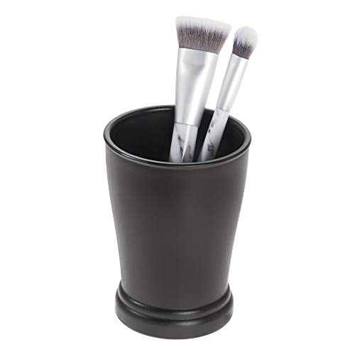 Product Cover iDesign Kent Plastic Tumbler, Makeup Brush Holder and Toothbrush Cup for Bathroom, Countertop, Desk, Dorm, College, and Vanity - Matte Black