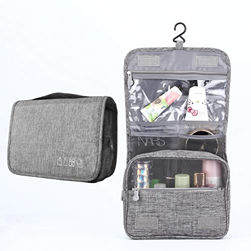 Product Cover Hanging Travel Toiletry Bag Cosmetic Make up Organizer for Women and Girls Waterproof (Gray)