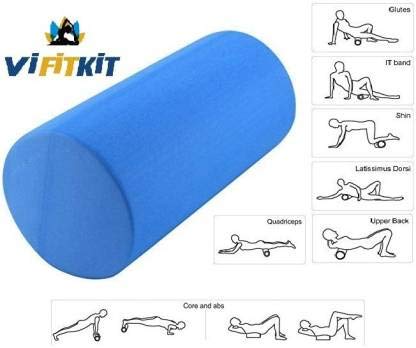 Product Cover VIFITKIT® Fitness Massage Foam Roller for Deep Tissue Muscle Massage, Trigger Point Therapy, Exercise, and Workout. (Color May Vary, Size: 12 * 4 inches)