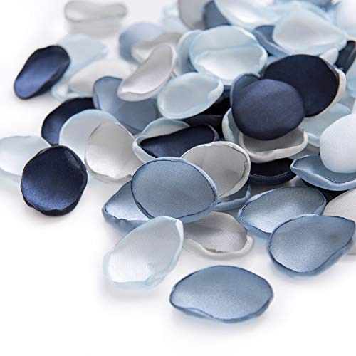 Product Cover Ling's moment Silk Rose Petals 400PCS Dusty Blue Petals Flower Girl Scatter Petals for Wedding Table Centerpieces Aisle Confetti Party Dinner Home Decoration