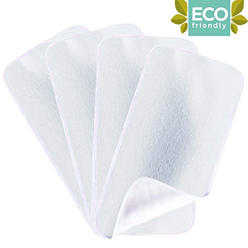 Product Cover Bamboo Burp Cloths - Thickening 2 Layer Ultra Absorbent Burping Cloth for Baby Boys and Girls, Newborn Essentials Towel - Milk Spit Up Rags - Burpy Bib for Unisex - White （4-Pack）