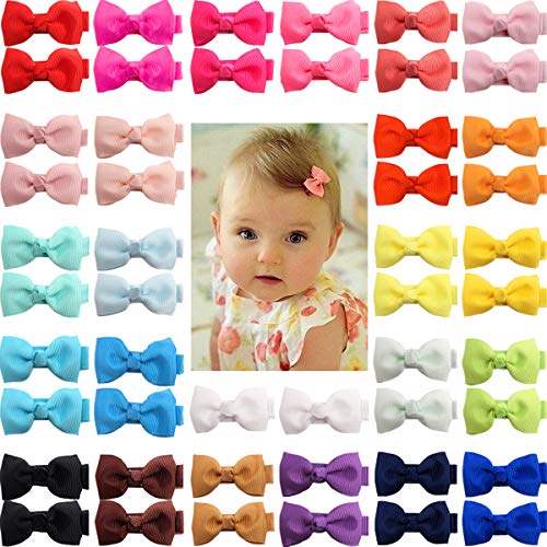 Product Cover 50 Pieces 25 Colors in Pairs Baby Girls Fully Lined Hair Pins Tiny 2
