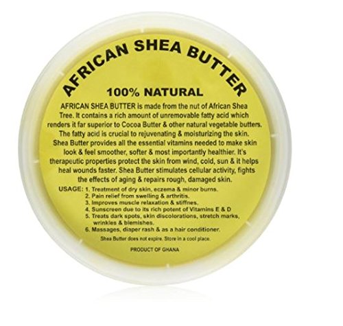 Product Cover Raw Unrefined Grade A Soft and Smooth African Shea Butter from Ghana - Amazing quality and consistency - comes in a 16 oz Jar - Total weight approximately 14 oz by HalalEveryday
