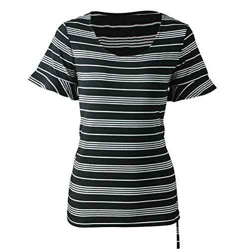 Product Cover STRIPELAND Women's T-Shirt,Short Sleeve Round/V-Neck Striped/Solid Classic-Fit Casual Blouse