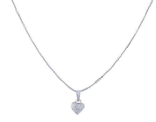 Product Cover TAZS Silver Plated Chain with Sweet Heart Pendant for Girl