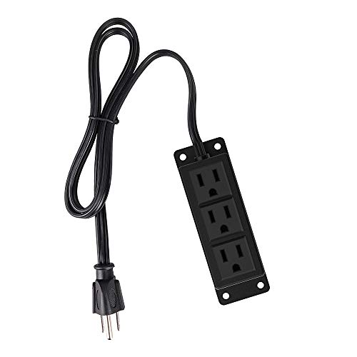 Product Cover Power Strip, ICEELEC 3 Outlets Ports Extension Cord, 3.6 ft Travel Power Cord, Mountable Under The Desk Table and Wall Mount Power Center for Travel, Hotel, Office (3AC-1M)