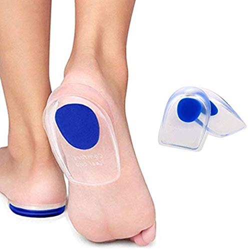 Product Cover Skudgear 2 Pieces Orthopedic Silicone Gel Insoles for Plantar Fasciitis Shock Absorbing Heel Pads for Bone Spur, Pain Relief - Blue (Size: 39 to 45)