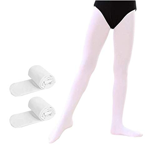 Product Cover Yoodancy Ballet Tights for Girls, Ultra Soft Dance Ballet Footed Tights (Toddler/Little Kid/Big Kid/Women)[2 White-M]