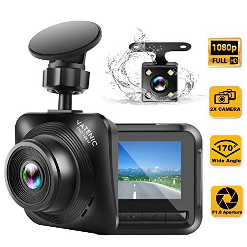 Product Cover Dash Cam Car Camera Recorder FHD 1080P Front and Rear Cameras,Driving Loop Recording,2.2 Inch LCD Screen 170°Wide Angle, WDR,Night Vision, G-Sensor, Motion Detection, Parking Monitor