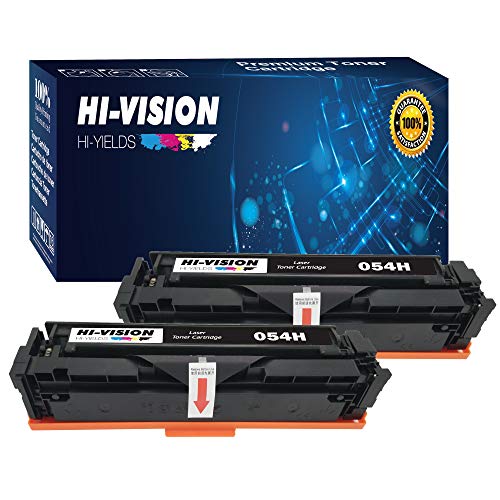 Product Cover (2-Pack High Yield Black) Compatible 054 H 3028C001 054H Toner Cartridge New Replacement, for Canon Color imageCLASS LBP622Cdw, Sold by HI-VISION HI-YIELDS