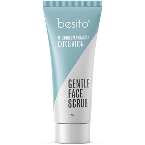 Product Cover Microdermabrasion Face Scrub and Facial Exfoliator. Gentle Formula for Blackheads, Reducing Pore Size, Improving Acne Scars and Skin Texture.