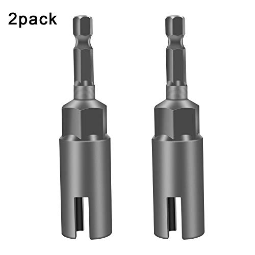 Product Cover 2 Pack Deep Power Wing Nut Driver, Slot Wing Nuts Drill Bit Socket, Wrenches Tools Set for Panel Nuts Screws Eye C Hook Bolt, 1/4