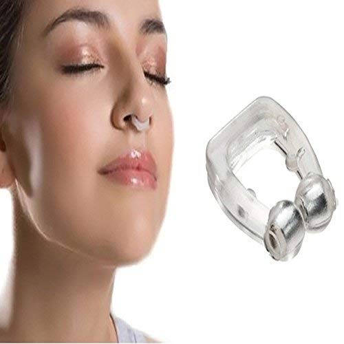 Product Cover Piesome Silicone Magnetic Unisex Anti Snore Nose Clip Night Device With Case, Snore Stopper, Anti Snoring Device For Men, Anti Snoring Device For Women, Snore Clip For women (White)