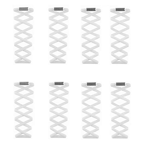 Product Cover Amityke 4 Pairs No Tie Shoelaces Elastic No Tie Lacing System Sports Fan Shoelaces Athletic Running Shoe Laces for Sneaker Boots Board Shoes and Casual Shoes for Adults Kids White