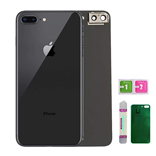 Product Cover OEM Replacement Back Glass Cover Back Battery Door Installed Camera Frame Lens Replacement for iPhone 8 Plus (Space Grey or Black)