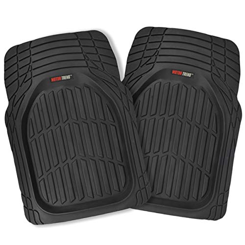 Product Cover BDK 2 Front FlexTough Contour Liners - Deep Dish Heavy Duty Rubber Floor Mats for Car SUV Truck & Van - All Weather Protection - Odorless(Black)