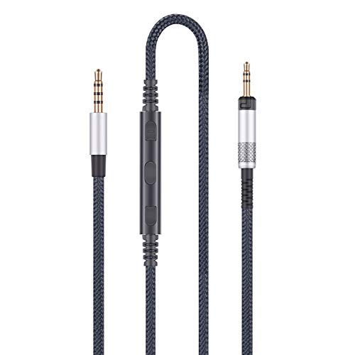 Product Cover Audio Replacement Cable Compatible with Audio Technica ATH-M50x, ATH-M40x, ATH-M70x Headphones, Audio Cord with in-Line Microphone and Remote Volume Control Compatible with iPhone iPod ipad Apple