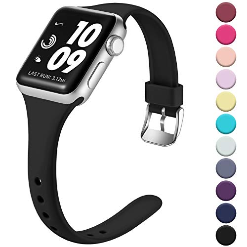 Product Cover Laffav Sport Band Compatible with Apple Watch 40mm 38mm iWatch Series 5 4 3 2 1 for Women Men, Black, S/M