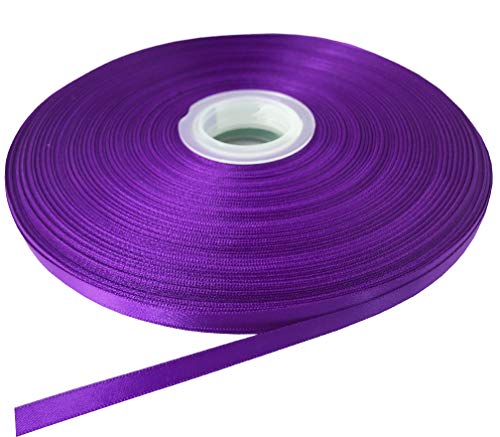 Product Cover PartyMart 1/4 Inch Wide Polyester Double-Face Satin Ribbon, 100 Yards, Purple