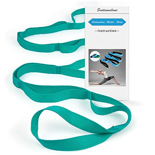 Product Cover Scotamalone Physical Therapy Stretch Strap 10-Loop 73-inch Rehab Strap with Instructional Guide for Rehab, Stretching, Yoga