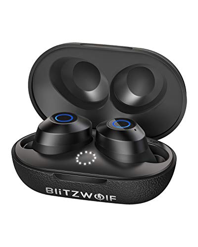 Product Cover Wireless Earbuds, BlitzWolf Deep Bass Bluetooth 5.0 Mini Earbuds, True Wireless Stereo Sound Bluetooth Headphone with Portable Charging Case and Built-in Microphone, One-Step Pairing, IPX6 Waterproof