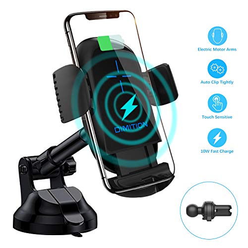 Product Cover Wireless Car Charger, Auto Clamping 10W/ 7.5W Qi Fast Charging Car Mount, Windshield Dashboard Air Vent Phone Holder Compatible with iPhone 11 Xs Max XR 8, Samsung S10 S9 Note 10, LG V30, etc