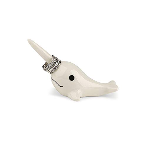 Product Cover NALZ Adorable Ceramic Narwhal Ring Holder for Jewelry, Engagement Rings and Wedding Band Display