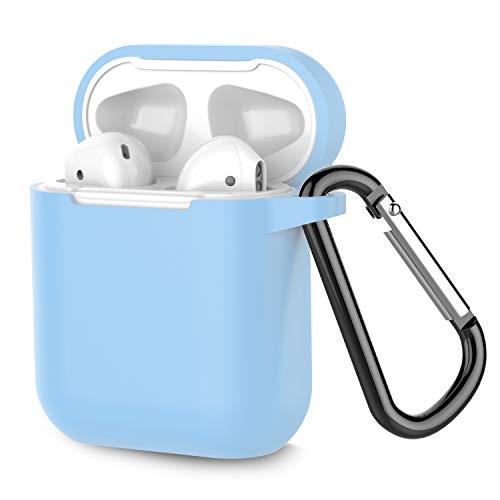 Product Cover Airpods Case, Coffea AirPods Accessories Shockproof Case Cover Portable & Protective Silicone Skin Cover Case for Airpods 2 & 1 (Front LED Not Visible) - Sky Blue