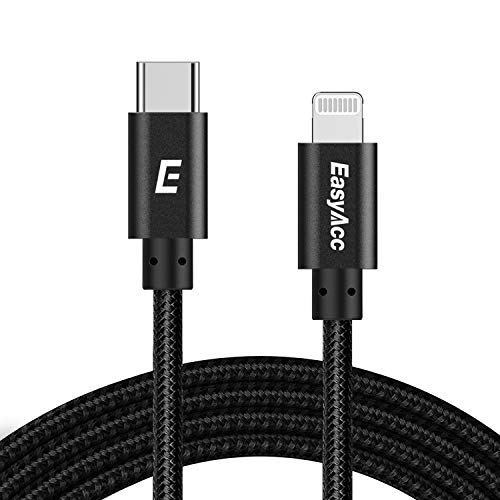 Product Cover Easyacc 6ft USB C to Lightning Cable, iPhone 11 Charger Cable with Apple MFi Certified Nylon Braided Type C to Lighting Charging Syncing Cable for iPhone 11 Pro X XR XS MAX 8 Plus, iPad (PD Supported)